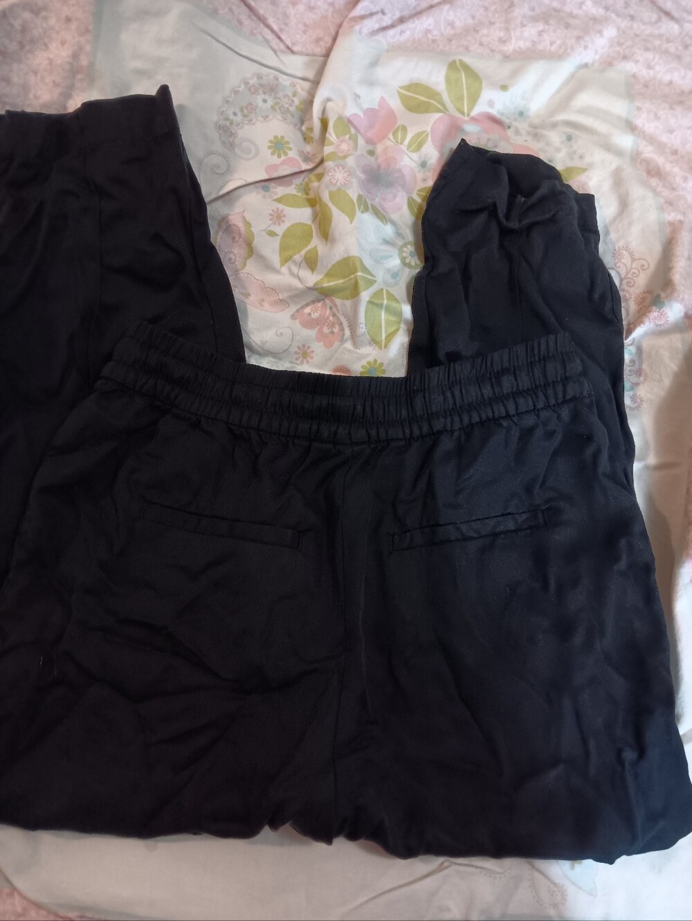 gap drawstring pants black size 8